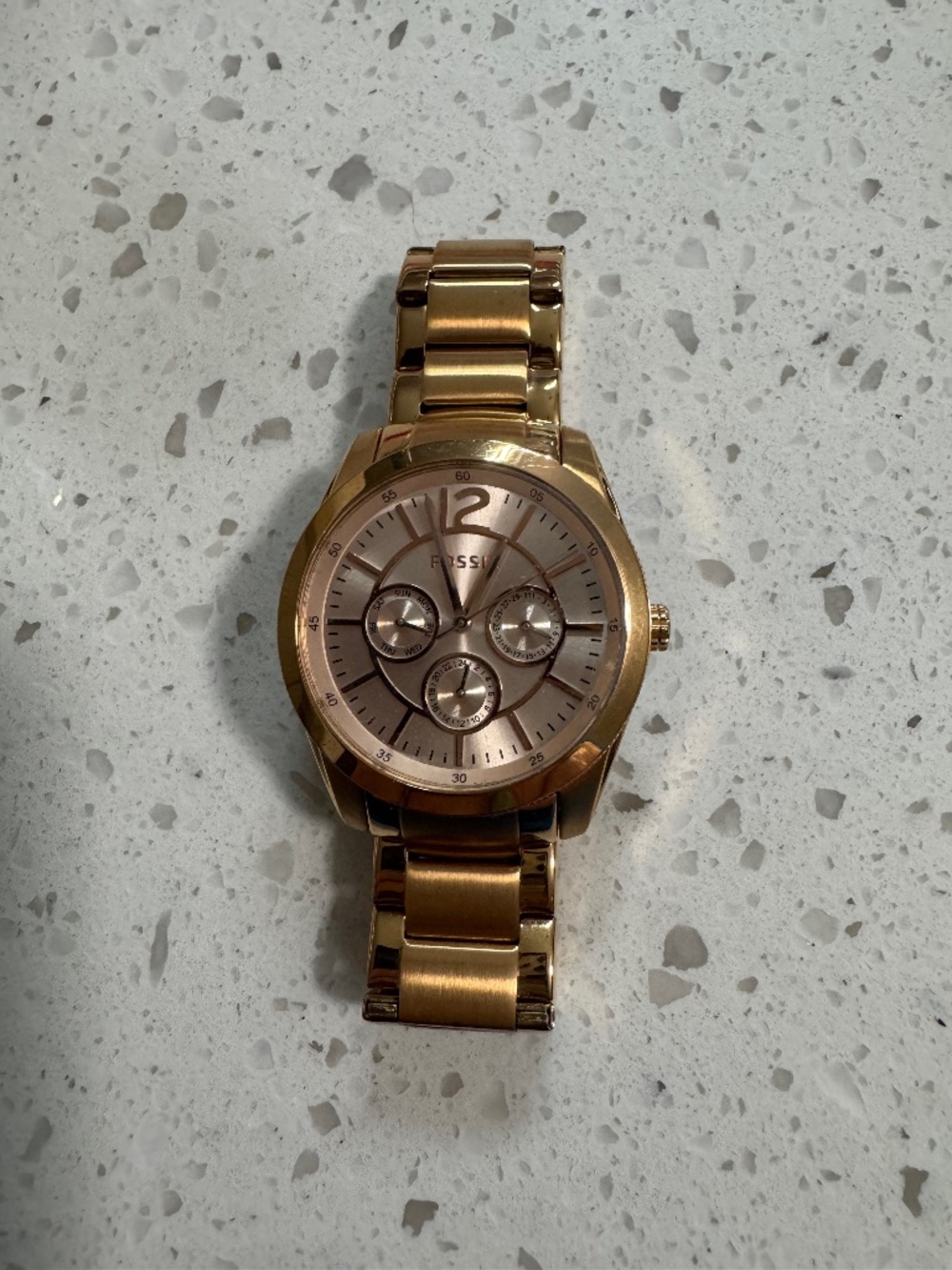 Fossil Rose Gold Tone Chronograph Boyfriend Watch